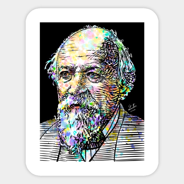 ROBERT BROWNING watercolor and ink portrait Sticker by lautir